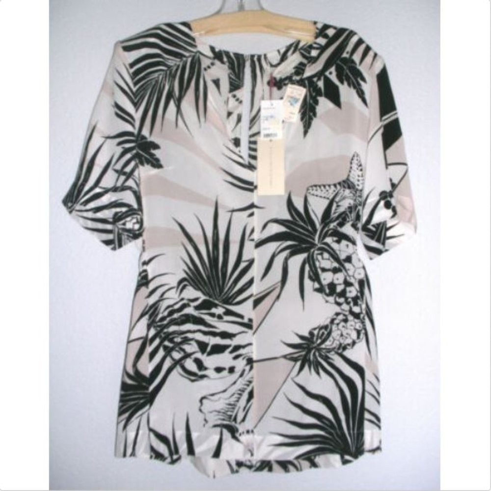 Stella McCartney Tropical Palm Silk Top Blouse 48 - Picture 2 of 6